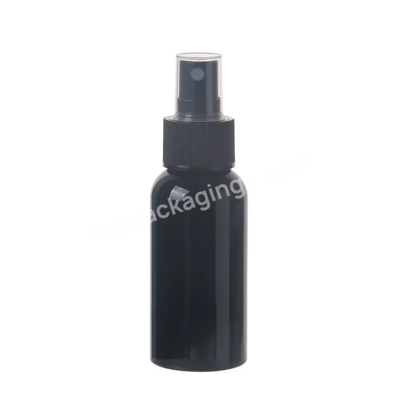 8 Oz Cobalt Blue Pet Cosmo Plastic Bottle With Black Atomizer Spray