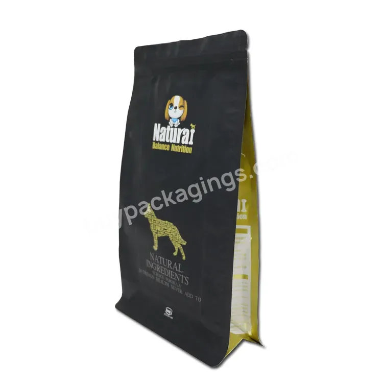 8 Side Seal Plastic Dog Food Packaging Bags Flat Bottom Cat Treat Propylene Pouch For Pet Food