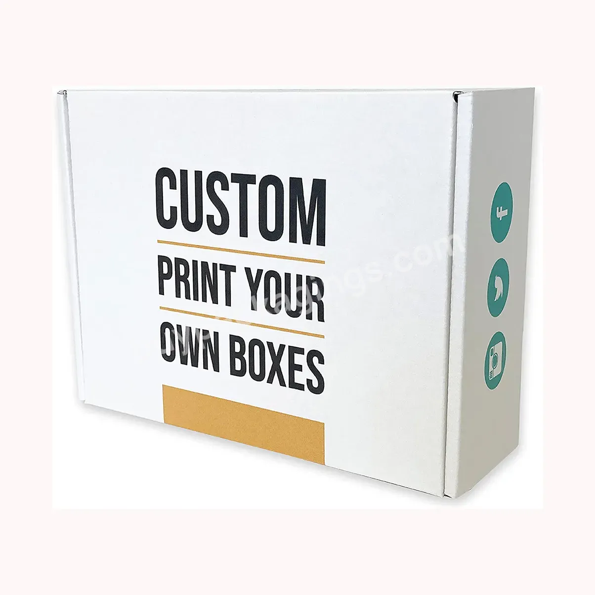 8 X 5 X 2" Custom Logo Corrugated Cardboard Box Luxury Mailer Box For Shoes,Clothing,Gift