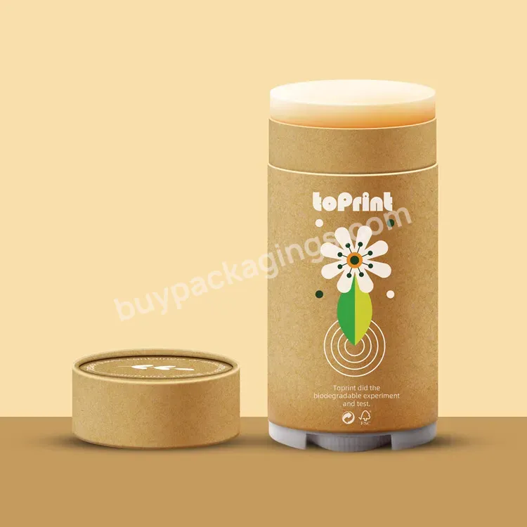 80% Less Plastic Twist Up Deodorant Container Stick Paper Tube Packaging