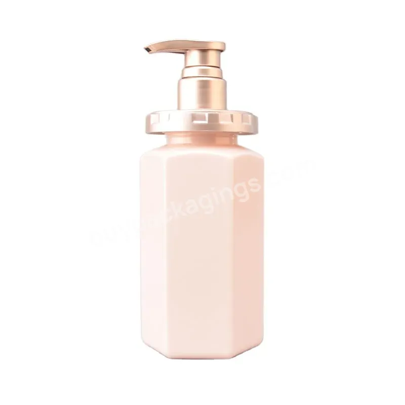 800ml Square Shower Gel Shampoo Lotion Empty Plastic 500ml Lotion Pump Bottle With Rose Gold Pump