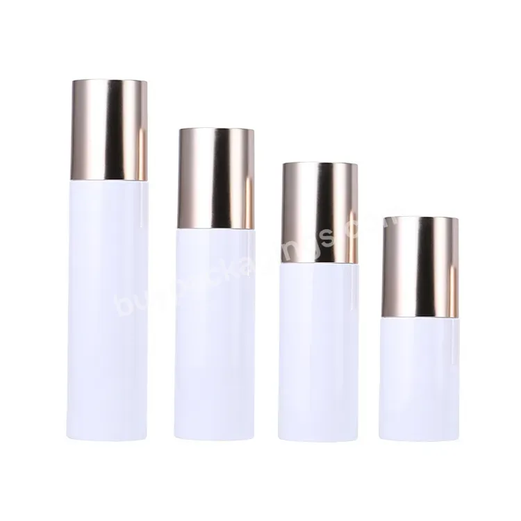 80/100/120/150ml White Cosmetic Pet Toner Bottle Fine Mist Sprayer Bottle With Gold Over Cap