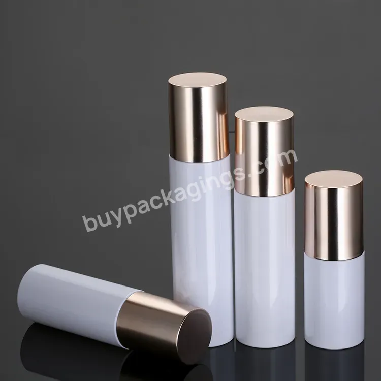 80/100/120/150ml White Cosmetic Pet Toner Bottle Fine Mist Sprayer Bottle With Gold Over Cap