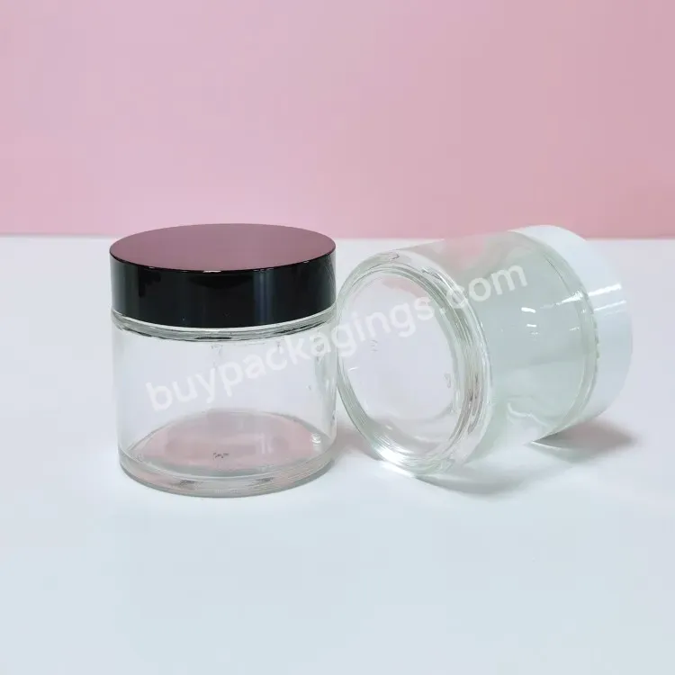 80g 120g Cream Jar Clear Round Empty Cosmetic Packaging Glass Container Jar With Lids - Buy Cosmetics Glass Jar 80g,Cosmetic Glass Jar 120g,Luxury Glass Cosmetic Jar.