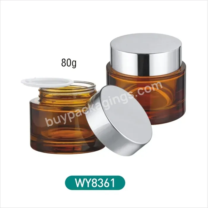 80g Cosmetic Jars Frosted Double Wall Glass Jar With For Cream Jar Cosmetic Packaging