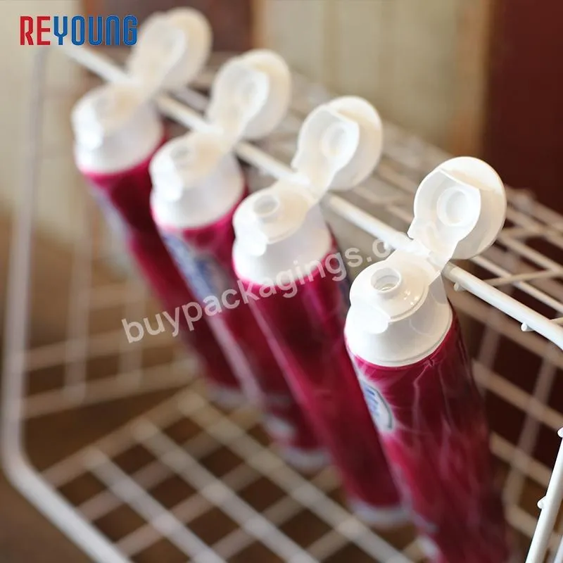 80ml 100ml 200ml Soft Plastic Laminated Aluminum Collapsible Toothpaste Squeeze Tube with Flip Cap