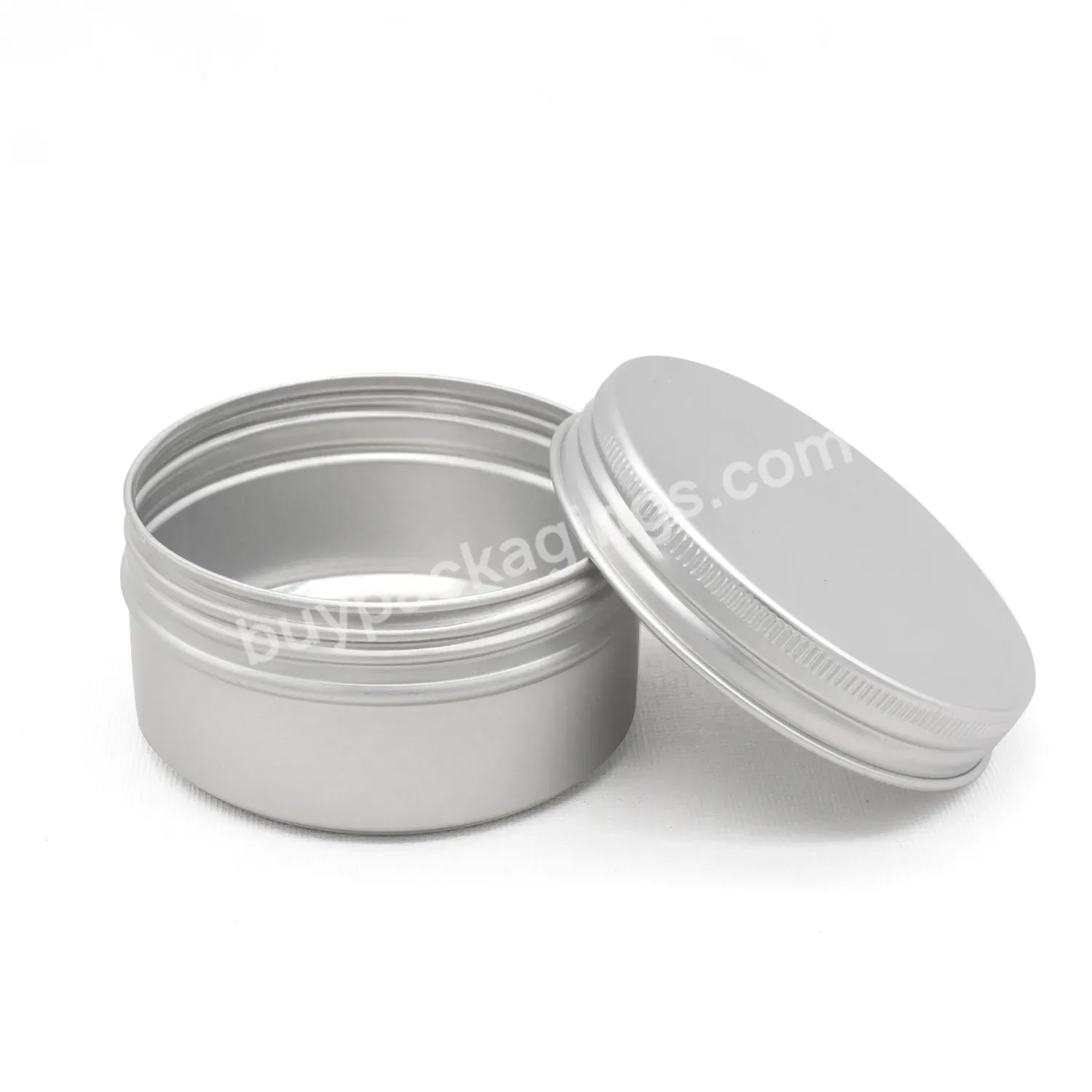 80ml 2.7oz Silver Round Tin Containers Aluminum Metal Cosmetic Case Jar Storage Travel Can For Lip Balm Nail Art Tea Candle