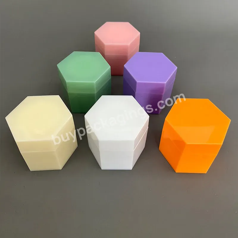 80ml Wholesale Candy Color Hexagon Cream Jar Small Capacity Wide Mouth Bottle Plastic Cosmetic Eye Cream Jar