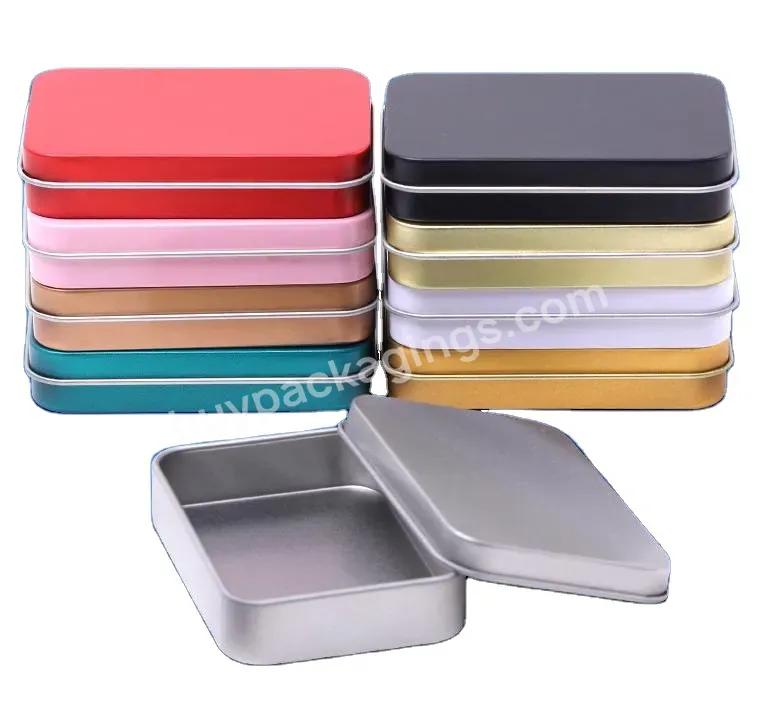 87*60*18 Mm Customization Empty Hinged Cigarette/card Packaging Metal Tin Box With Clear Pvc Window