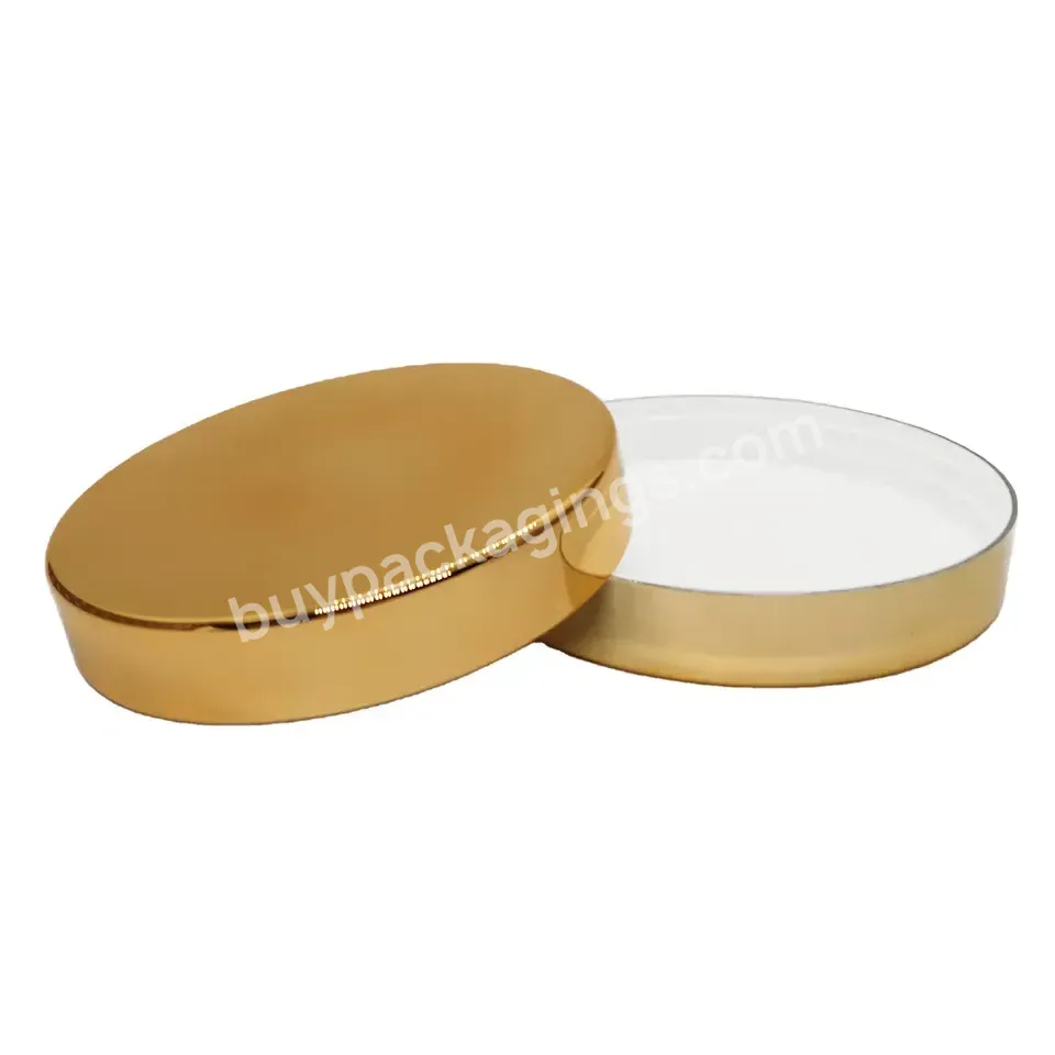 89/400 Custom Shiny Gold Color Aluminum Plastic Cosmetic Jar Lids