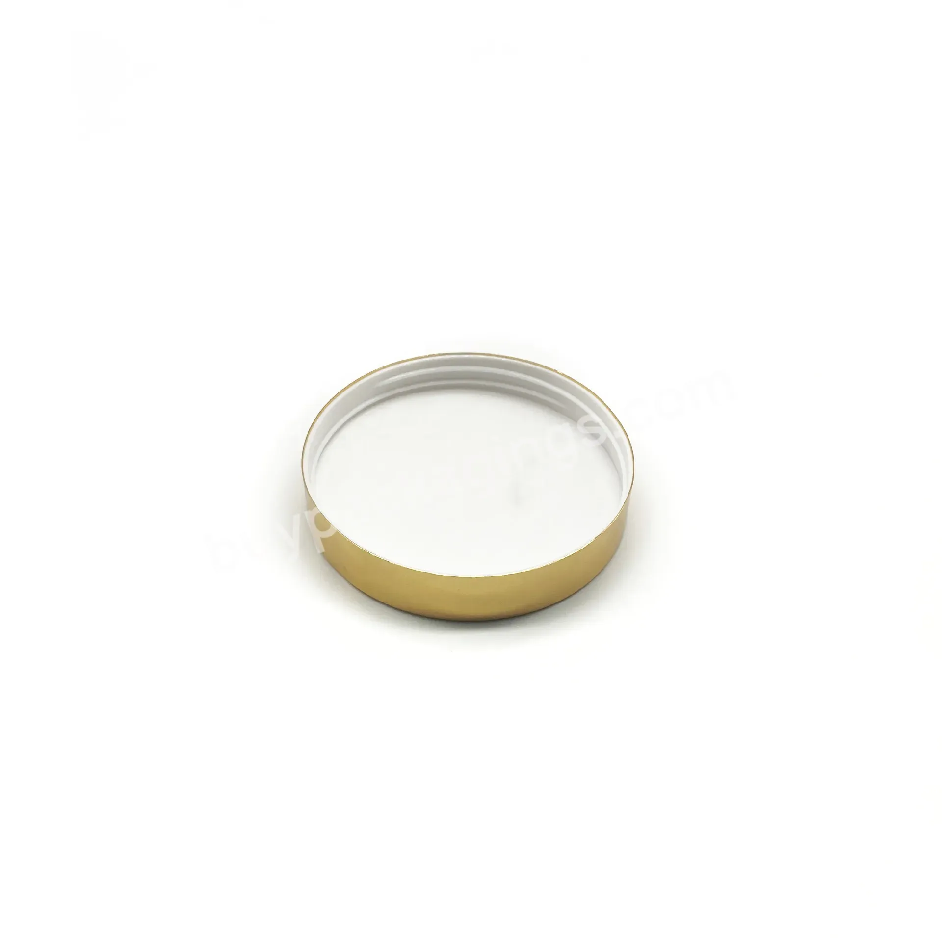 89mm 89*18 Gold Smooth Aluminum Screw Cap With Pp Inner Metal Cap Lid For Container Jar Can