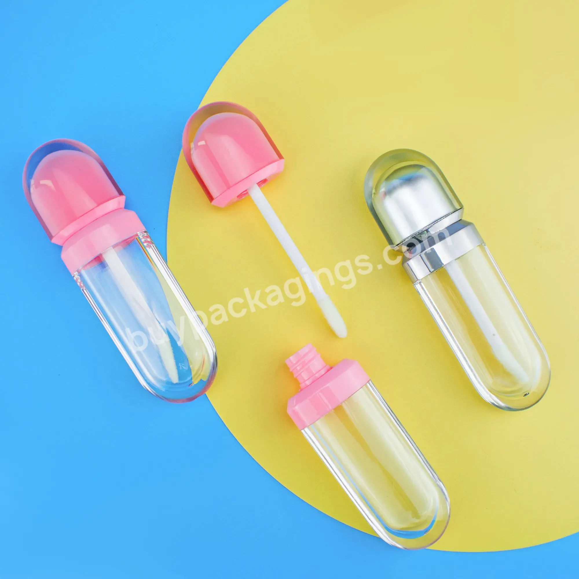 8ml Custom Lip Gloss Container Empty Lipgloss Lipstick Packaging Tube Plastic Square Clear Lip Gloss Tubes With Wands