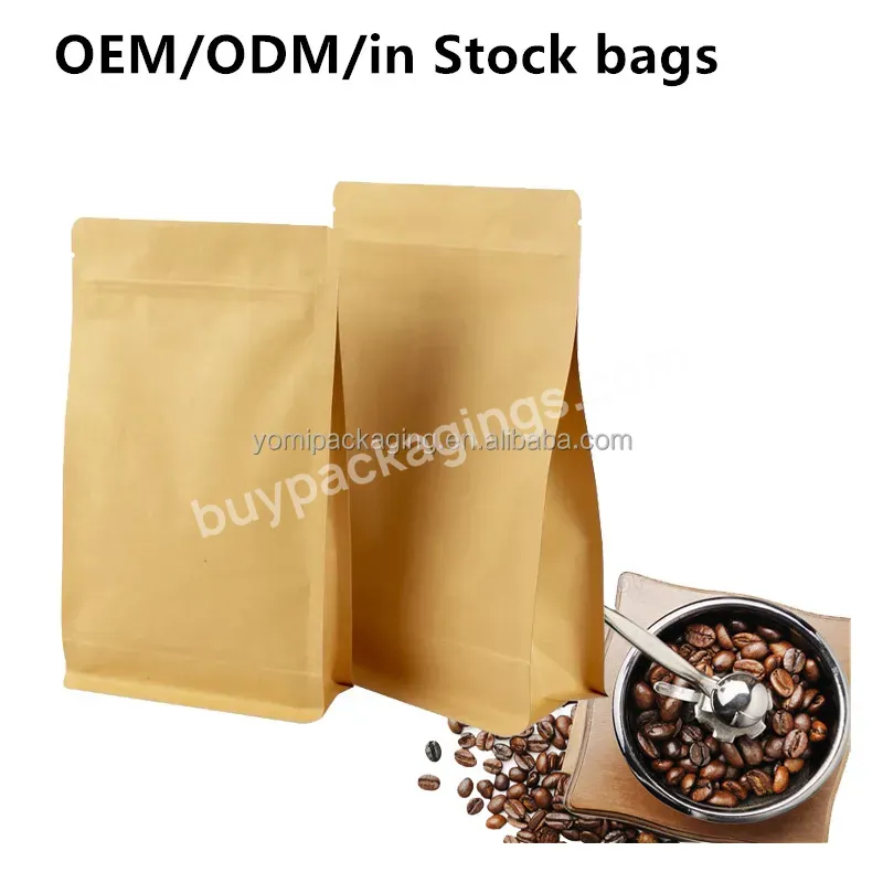 8oz 12oz Doy Pack Aluminum Foil Zip Lock Coffee Bag With Degassing Valve