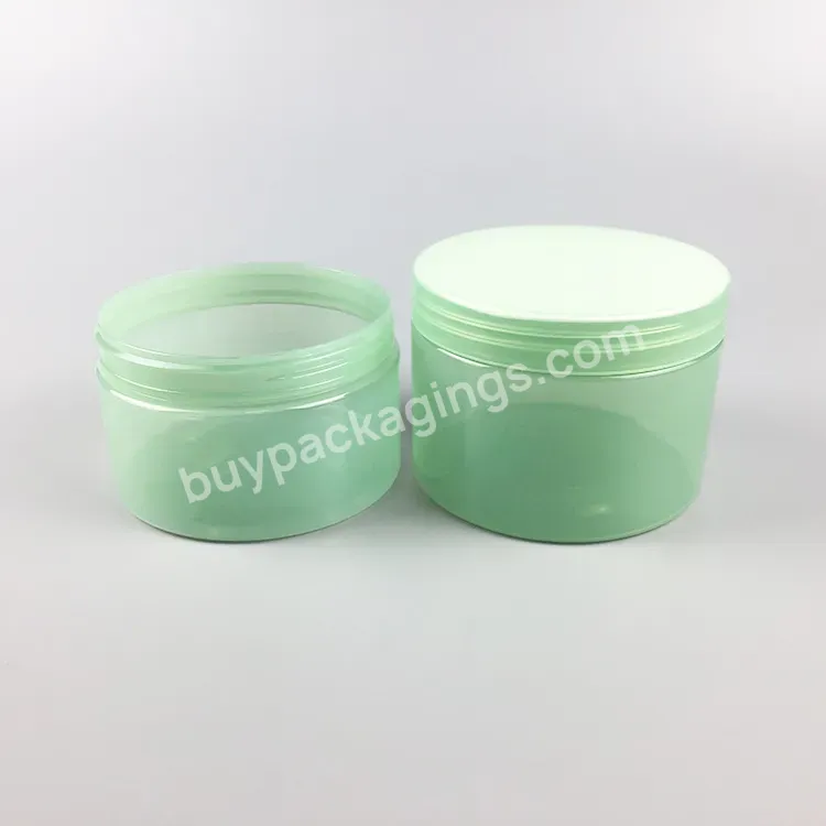 8oz Empty Transparent Green Body Butter Plastic Jar Container For Cosmetic Packaging