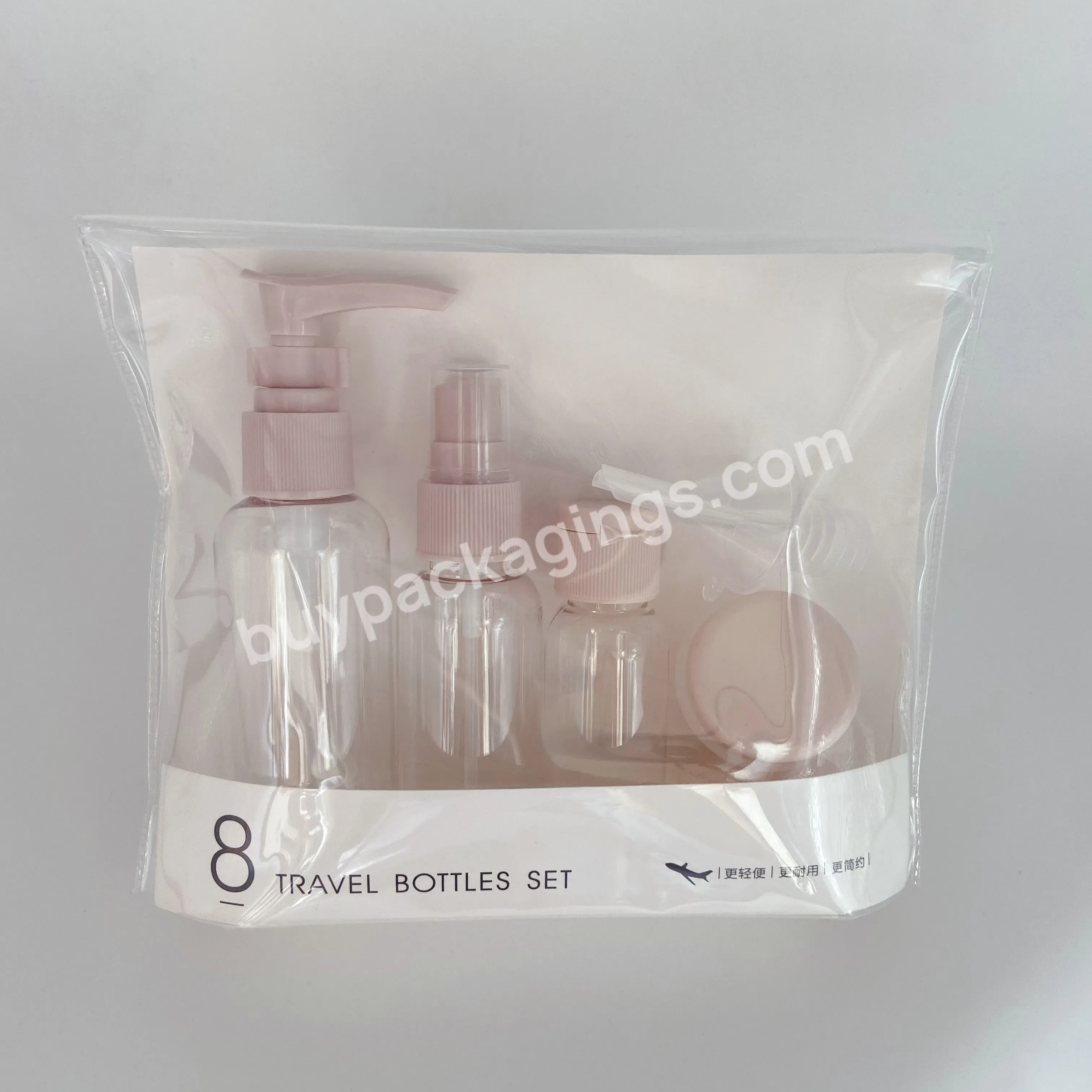 8pcs Clear Cosmetic Container Skin Care Empty Plastic Travel Size Bottle Set With Spray Bottles