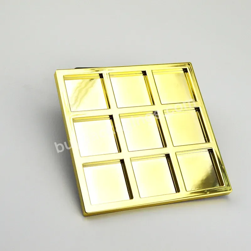 9-colo Rose Gold Custom Cosmetic Container Plastic Empty Eyeshadow Palette Case