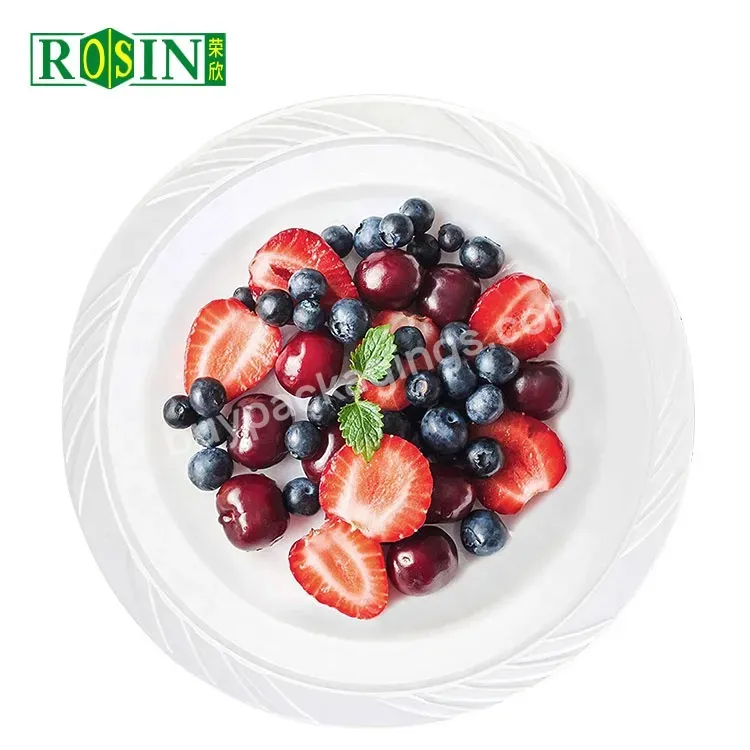 9 Inches Disposable Ps White Clear Round Plastic Dinner Wedding Party Plates - Buy Plastic Plates Disposable Party,Plastic Party Plates,Ps Plastic Plates.