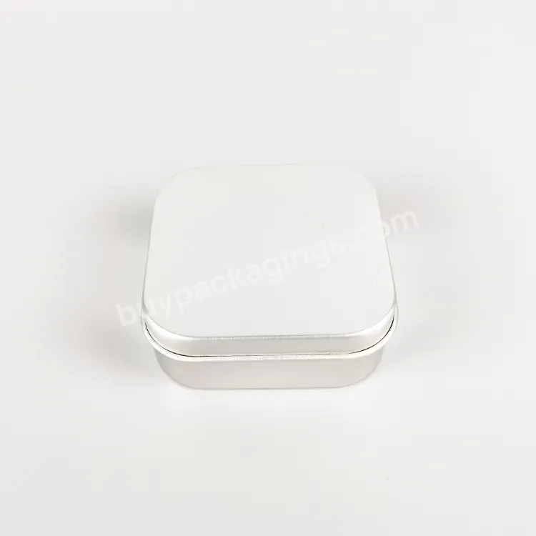 90g Natural Silver Aluminum Jar Package Square Shape Aluminum Jar Snap On Lid Aluminum Ointment Pot