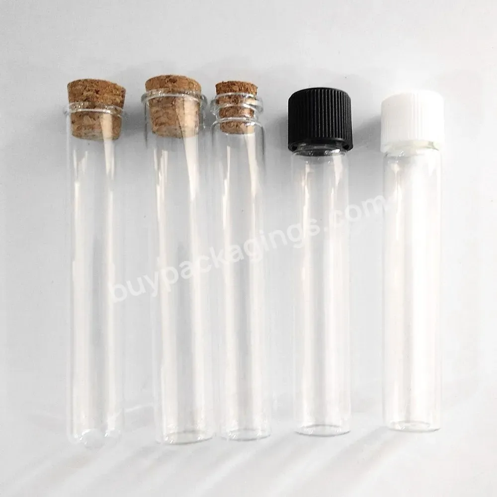 90mm 120mm 116mm 125mm Transparent Straight Side Test Tube Flat Bottom /round Bottom Glass Tube With Cork