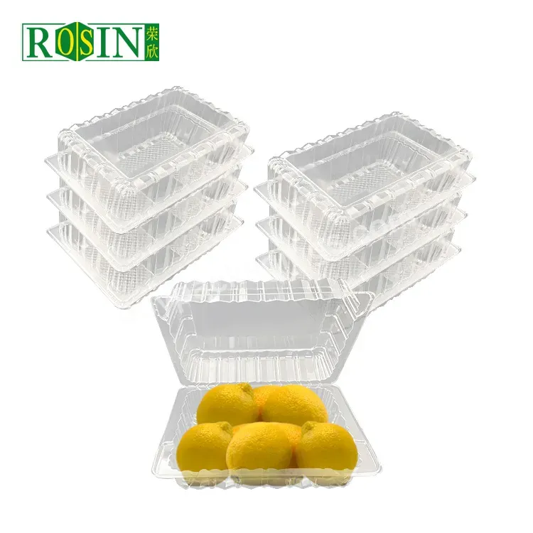 90mm High Disposable Pet Clamshell Plastic Transparent Packaging Boxes For Fresh Fruit And Pastry Custom