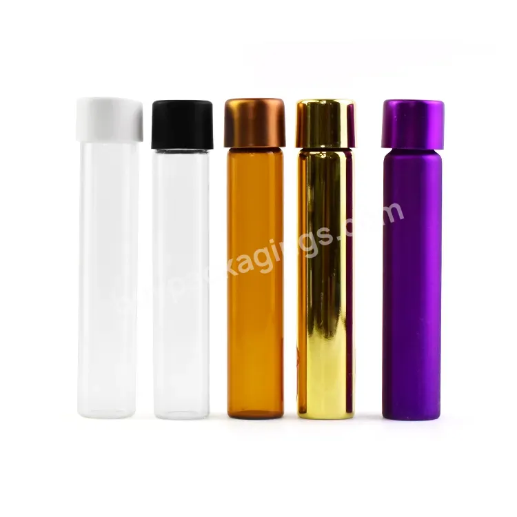 98mm 115mm 120mm Golden Aluminum Coat Roll Packaging Child Proof Glass Tube With Cr Top