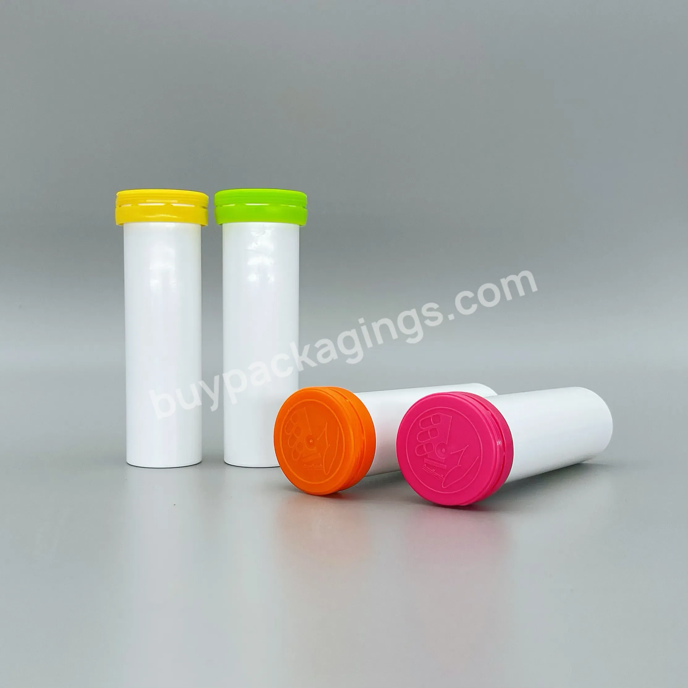 99mm Plastic Tablet Tubes Effervescent Tablet Bottle With Desiccant Effervescent Tube Spring Cover