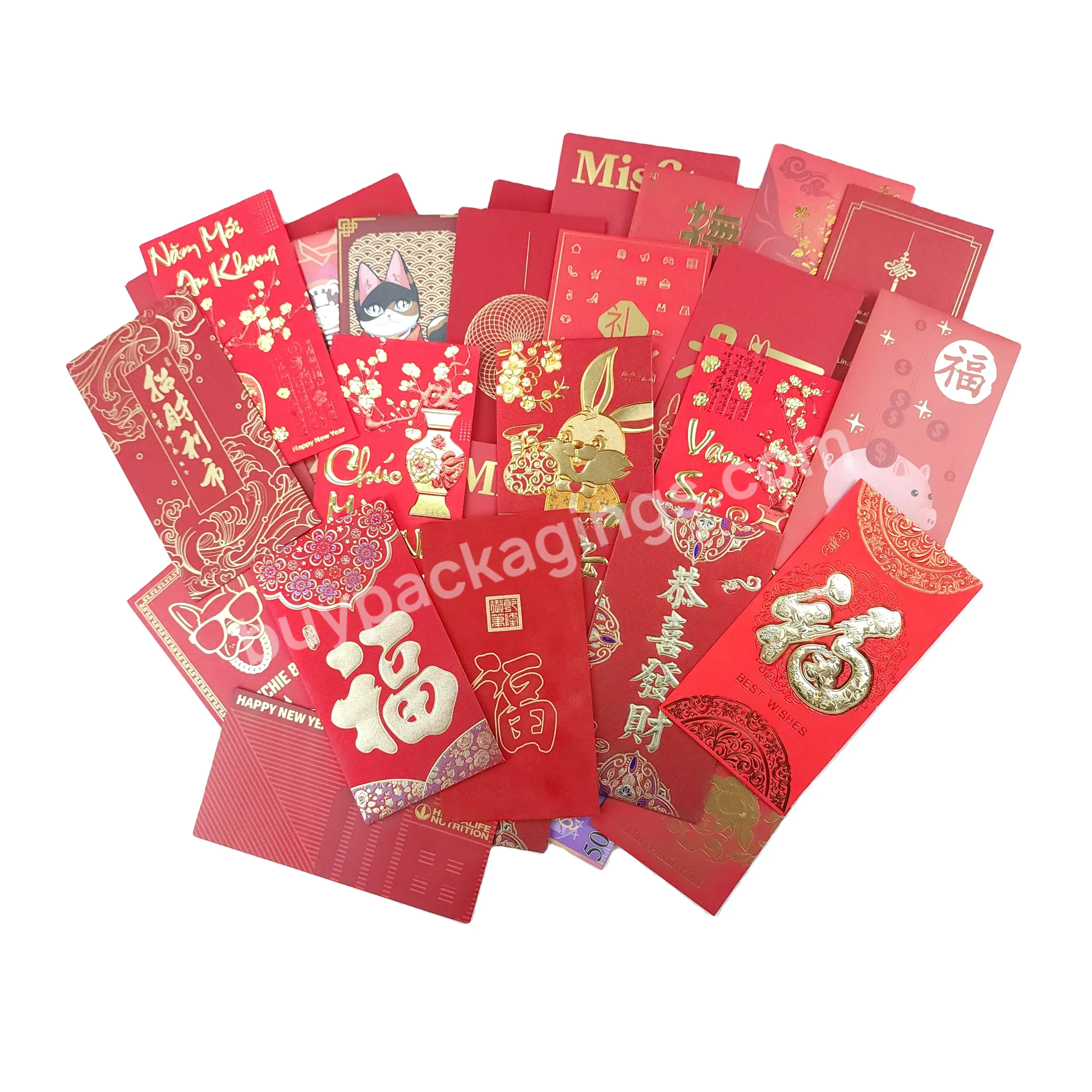 A Variety Of Customized Spring Festival Red Envelopes Paper Red Envelope Ang Bao With Logo Printed