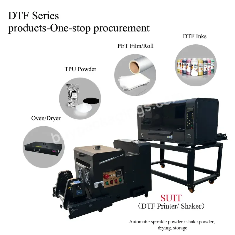 A2 Xp600 Dtf Printer With Powder Shaker Full Setup Dtf Oven Pet Film Heat Transfer Machine Double Head Xp600 Dtf Printer