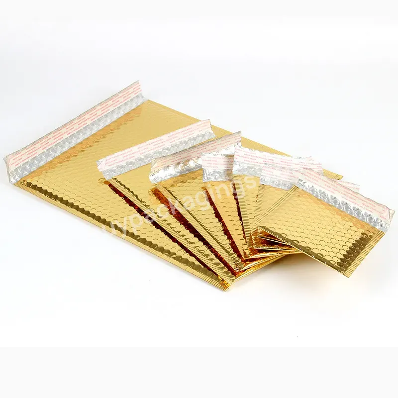 A4 Bronze Bubble Mailers Metallic Bubble Bag Padded Envelopes Low Moq In Stock With Tear Metallic Poly Holographic Bubble