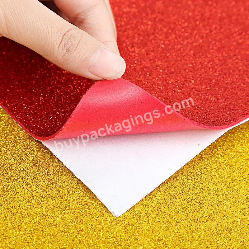 A4 Eco-friendly Sponge Glitter Paper Without Back Glue Pearlite Eva Thick Glitter Paper Children Diy Gold Foam Paper