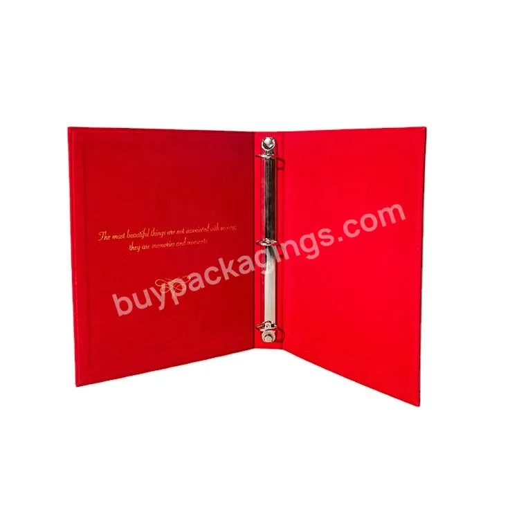 A4 Fc Size Hard Cover Portfolio Gold Foiled Metal Corner Cardboard File Folder 3 Ring Velvet Folder Red Velvet Album - Buy Red Velvet Album,Hard Cover Portfolio,Cardboard File Folder.