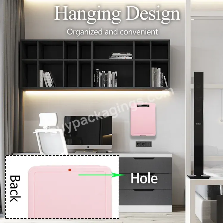 A4 Size Plastic Folded Slim Hanging Clipboard Storage Box File Binder Storage Case For Office Medical