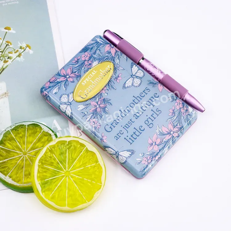 A5 Notebook Case Set With Metal Roller Pen Blank Memo Notes Box With Sticky Notepad Holders Note Pad Box Sticky Note Box