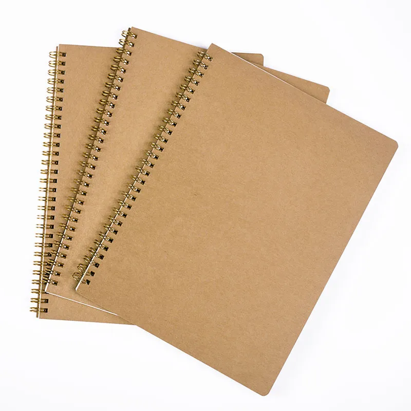 A5 Notebook Wholesale Spiral Binding Kraft Paper Spiral Notebook