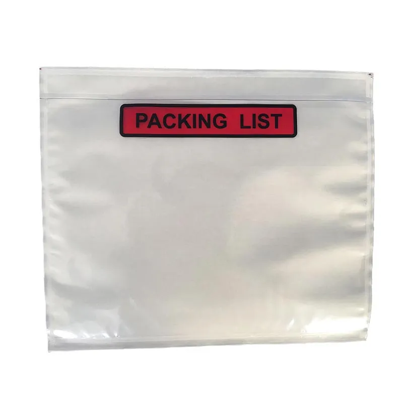 A5 Size Waterproof Self Adhesive Document Enclosed Rigid Shipping Label Invoice Enclosed Slip Packing List Pouch Envelope