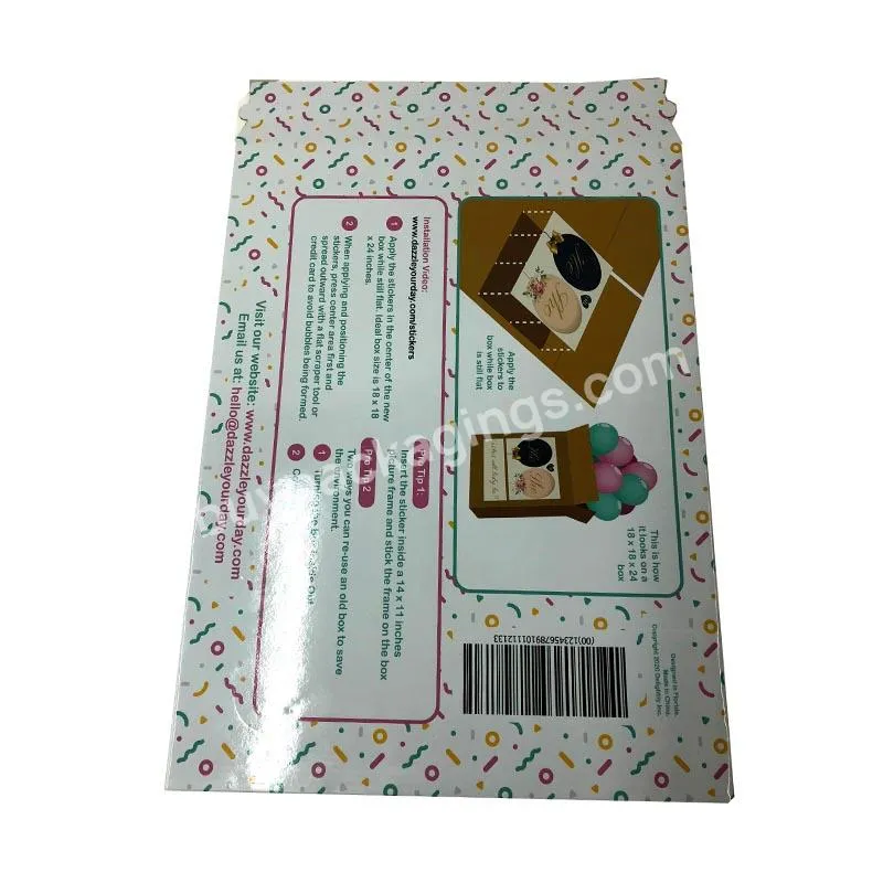 Accept Custom Print Cardboard Mailer Packaging Envelopes Party Decorations Gender Reveal Stickers Envelopes