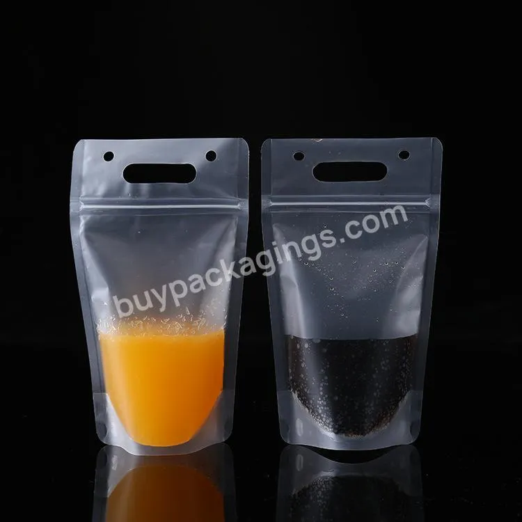 Accept Logo Print Beverage Packaging Biodegradable Plastic Drinking Bag Drink Pouches With Straw