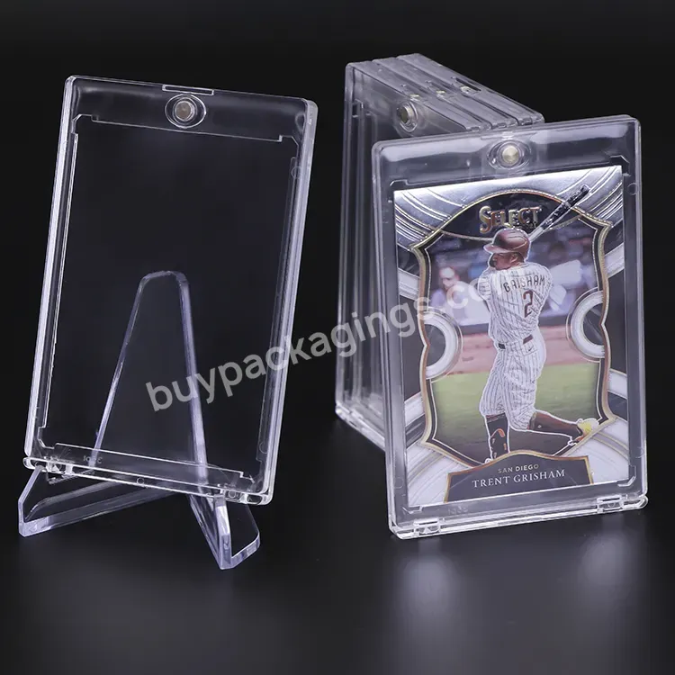 Acrylic Holder Plastic Stand Sports Trading Graded Card Display Case 35pt One Touch Magnetic Card Holder For Pokemon Psa