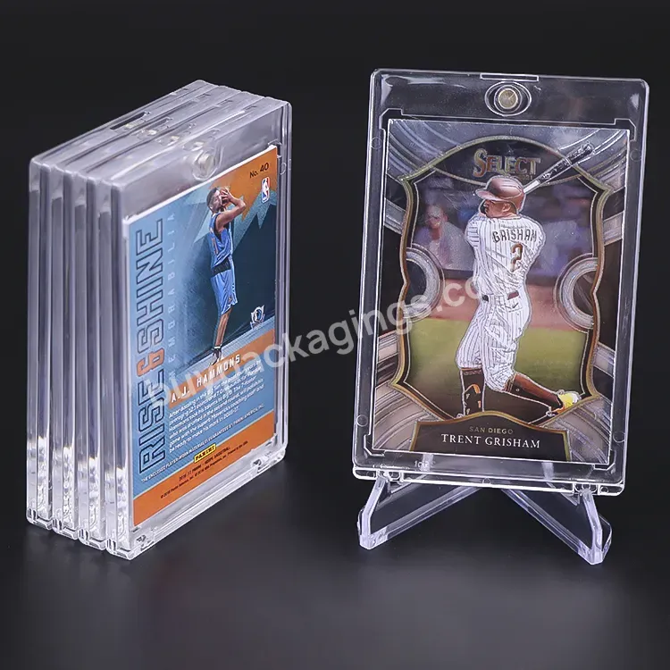 Acrylic Holder Plastic Stand Sports Trading Graded Card Display Case 35pt One Touch Magnetic Card Holder For Pokemon Psa