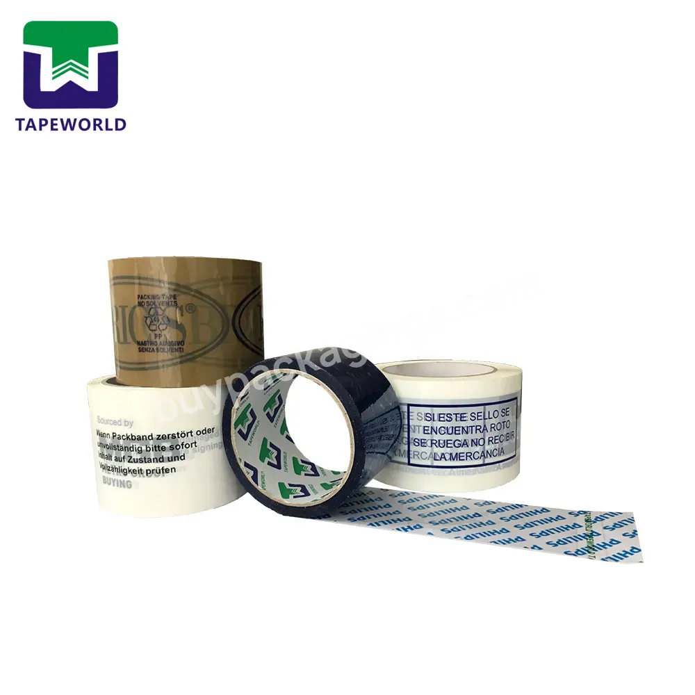 Acrylic Opp Printed Tape With Logo Clear Package Bopp Guangdong Packaging Adhesive Tape Cinta Adhesiva De Embalaje Transparent