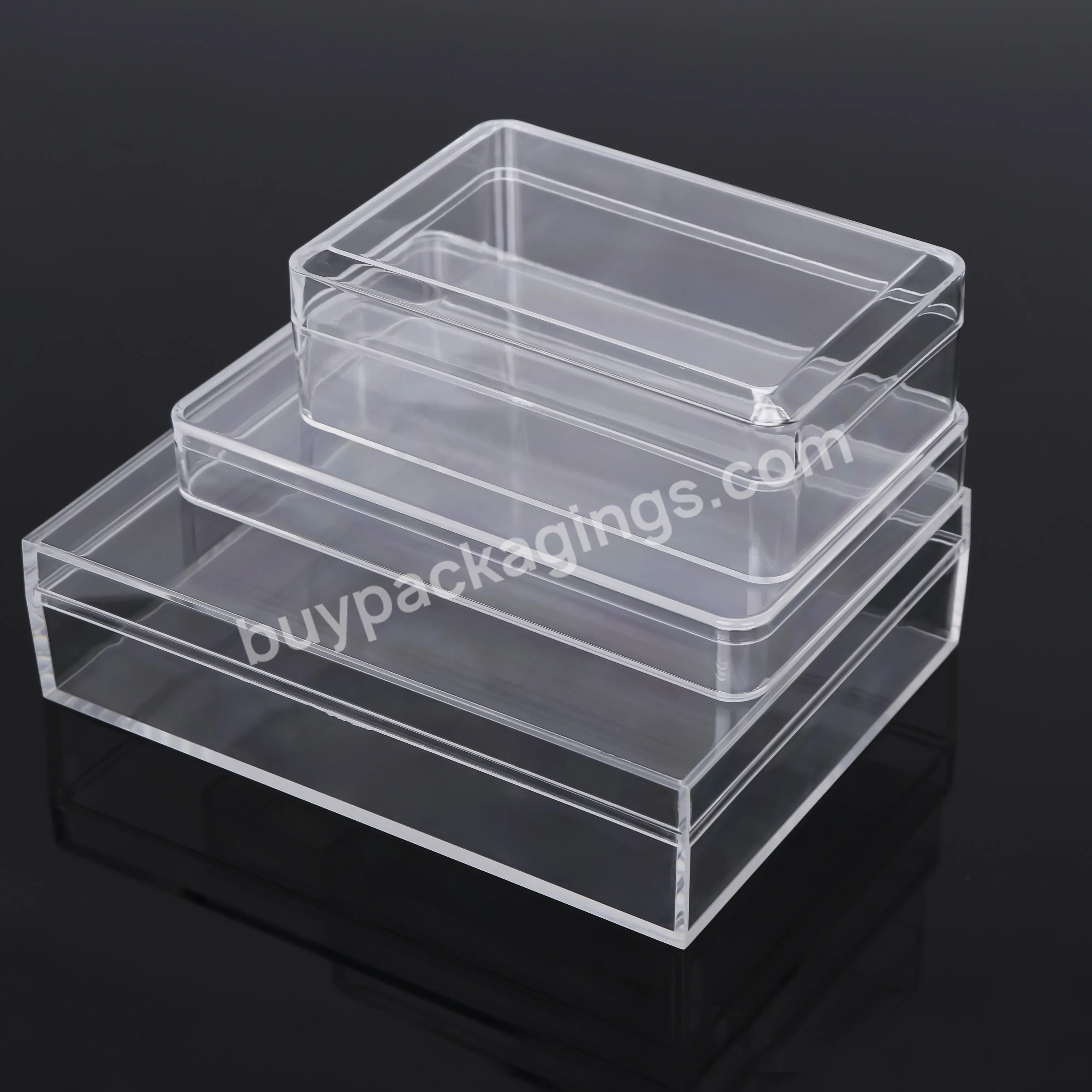 Acrylic Storage Case Small Candy Clear Plastic Cake Box With Lid Wedding Treats Coin Jewelry Accessories Plastic Packaging Box