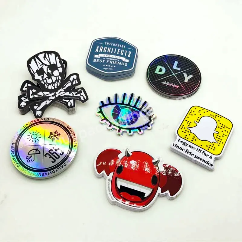 Adhesive Logo Customized Promotional Die Cut Holographic Stickers