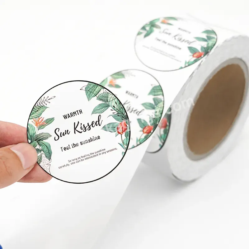 Adhesive Paper Round Circle Logo Printing Roll Canned Jars Food Stickers Paper Packaging Labels Custom Stickers