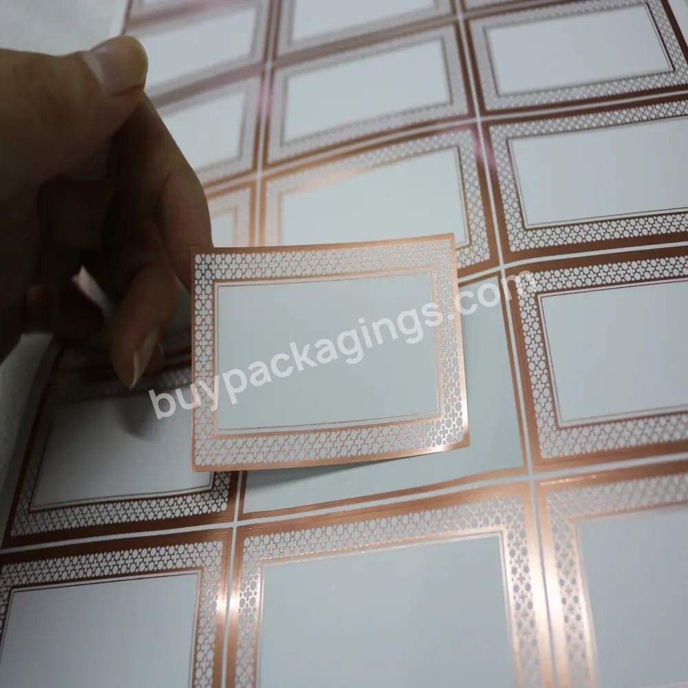 Adhesive Synthesis Paper Print Rose Gold Foil Sticker Custom Rose Gold A4 Sheet Stickers Kiss Cut