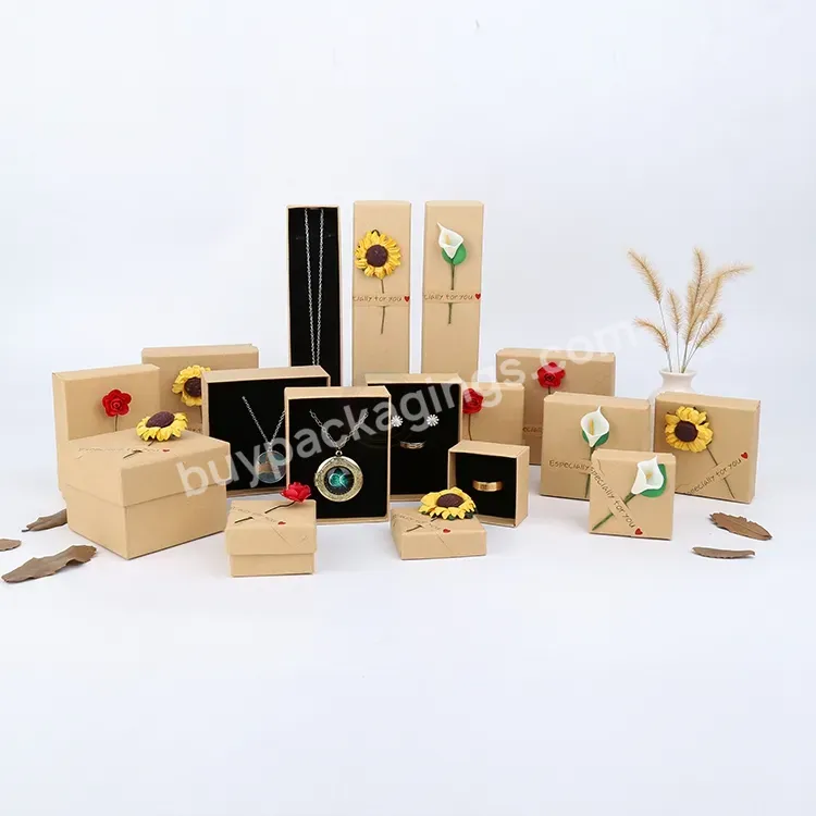 Affordable Necklace Gift Box Kraft Paper Sliding Drawer Box Kraft Paper Packaging Box