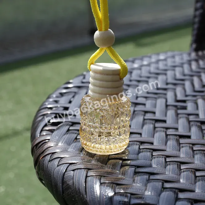 Air Freshener Car Hanging Empty Perfume Diffuser Glass Bottle With Wood Cap - Buy Car Perfume Diffuser Bottle,Perfume Bottle,Empty Bottle Car Perfume.