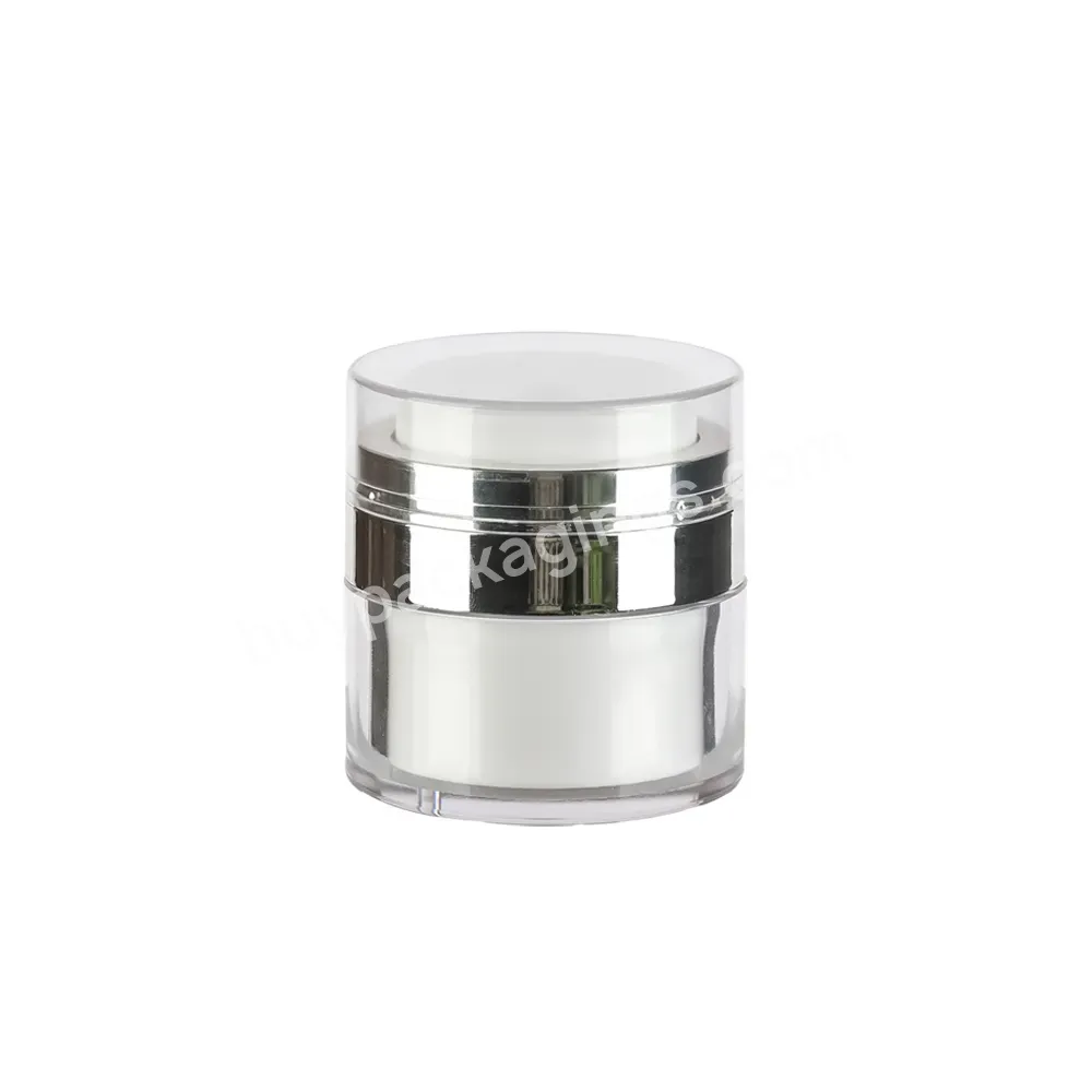 Airless Press Pump Plastic Luxury Cube Square White Cosmetic Face 100g Refillable Empty Acrylic Cream Jar