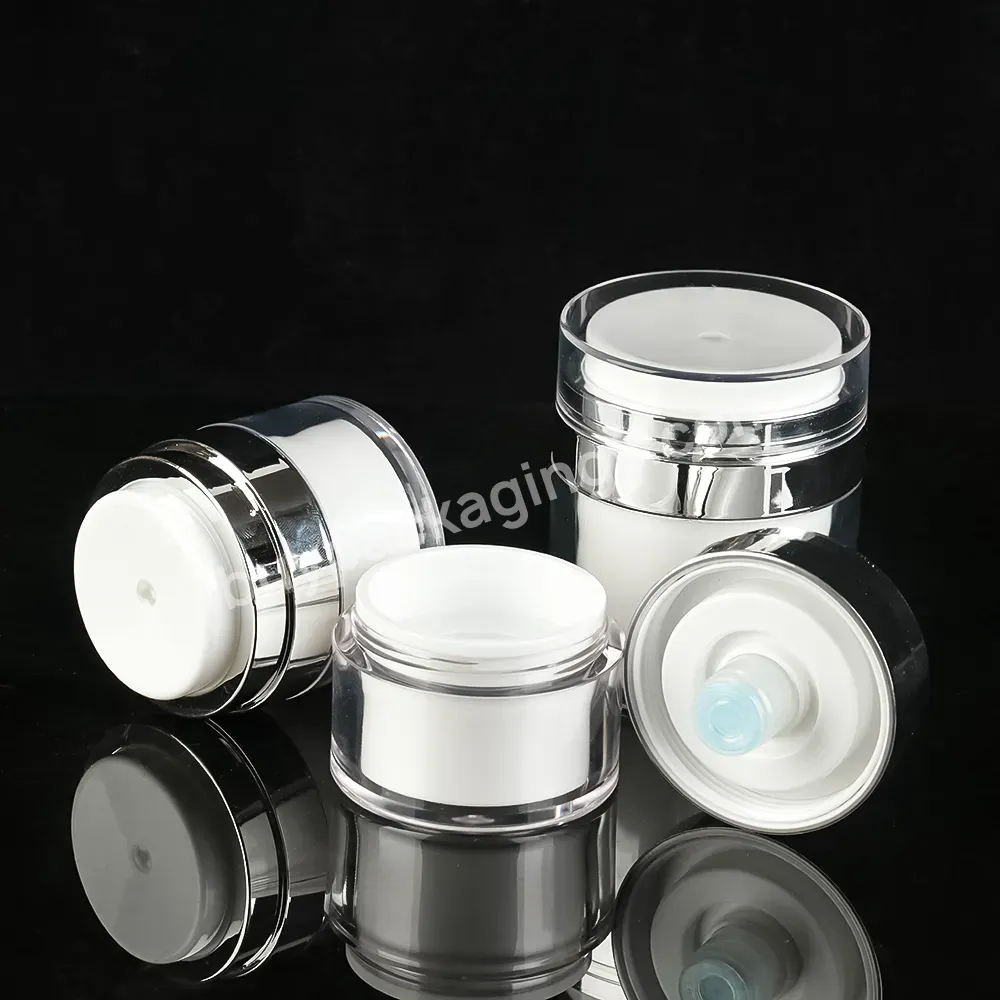 Airless Press Pump Plastic Luxury Cube Square White Cosmetic Face 100g Refillable Empty Acrylic Cream Jar