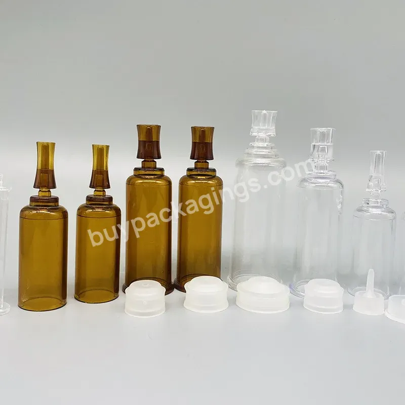 Airless Syringe Plastic Bottle 3ml 5ml 10ml 15ml Push Type Ampoule Bottle Skin Care Bottles