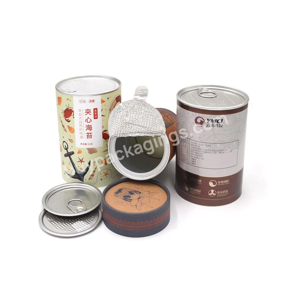 Airtight Paper Container Food Grade Cardboard Round Box Packaging for Tea Powder